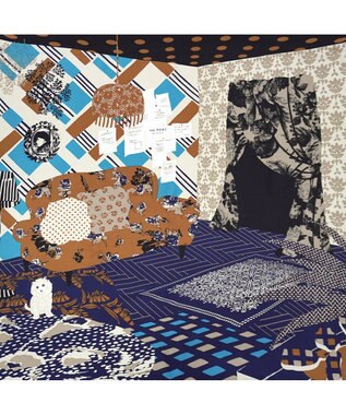 Marca 【the PORT by marca】ROOM 大判 シルクツイル スカーフ NAVY