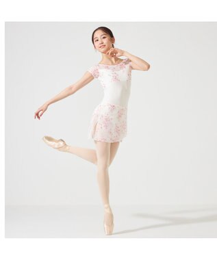 Chacott 【MAY NAGAHISA】キャップスリーブレオタード ホワイトプリント