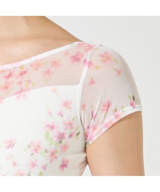 Chacott 【MAY NAGAHISA】キャップスリーブレオタード ホワイトプリント