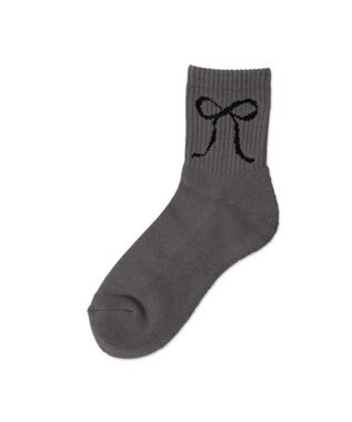 WEGO 底パイルデザインソックス（丈14㎝） ダークグレー