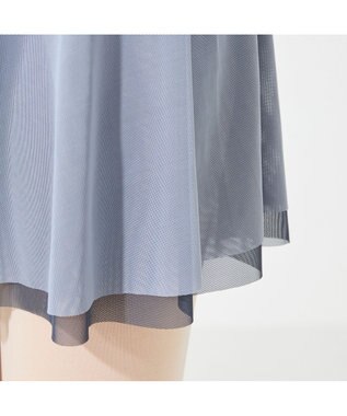 Chacott リバーシブルキュロットスカート サックスブルー