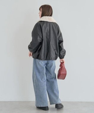 Green Parks ・ＥＬＥＮＣＡＲＥ　ＤＵＥフェイクレザーＺＩＰブルゾ Black