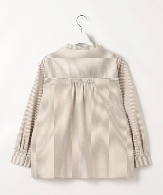 J.PRESS LADIES ストライプジャガード バンドカラー カットソー キャメルストライプ系