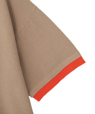 YECCA VECCA 配色ワイドポロニット Beige