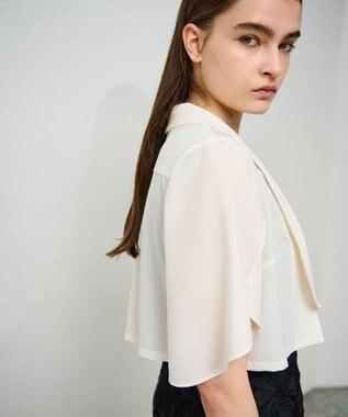 GRACE CONTINENTAL ケープスリーブシアージャケット キナリ