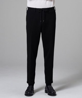 JOSEPH HOMME 【オリジナル素材 /ウエストゴム仕様】ライトタックジャージー  ドロスト付テーパードパンツ / PEGG CONVERTIBLE ブラック系