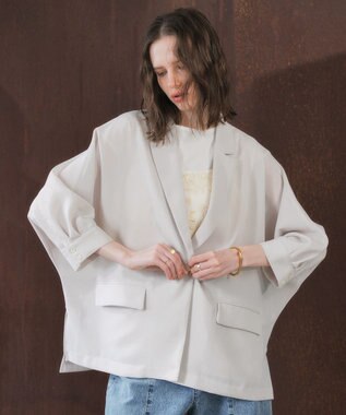 YECCA VECCA 【マシンウォッシャブル】シアージャケット Gray Beige