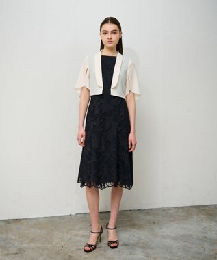 GRACE CONTINENTAL ケープスリーブシアージャケット キナリ