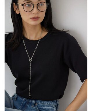 AMERICAN HOLIC ５分袖ニットプルオーバー Black