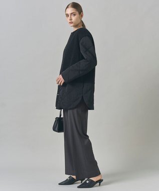 ICB L 【リバーシブル着用可能】 リバーシブルキルト ミドル丈コート ブラック系