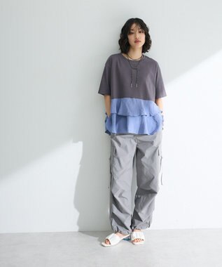 Green Parks サテンティアードドッキングプルオーバー Charcoal Gray