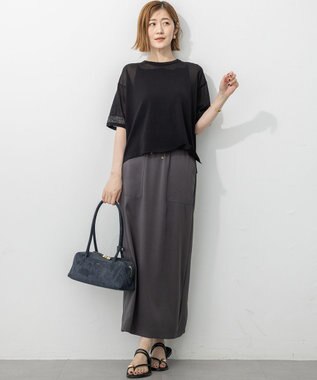 23区 S 【洗える】スパンコールシアー ニットT ブラック系