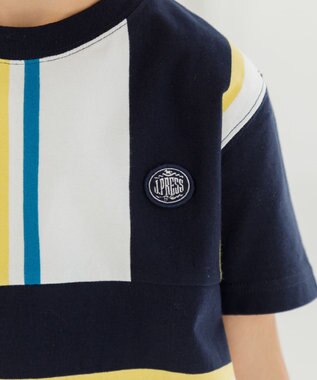J.PRESS KIDS 【140-170cm】50/2 マルチボーダー Tシャツ ネイビー系1