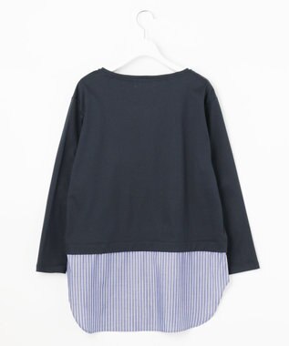 J.PRESS LADIES 【接触冷感・UVケア】レイヤードジャージー カットソー ネイビー系1