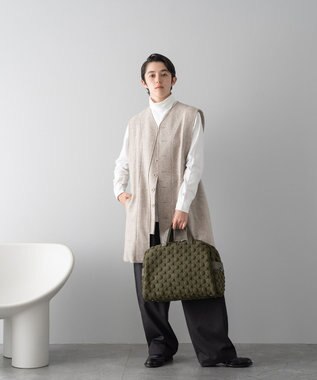 MIYABIYA 【撥水加工】La quoh with kirakaracho 南蛮七宝エンボスボンディング ボストン 鶯(カーキ)