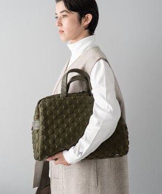 MIYABIYA 【撥水加工】La quoh with kirakaracho 南蛮七宝エンボスボンディング ボストン 鶯(カーキ)