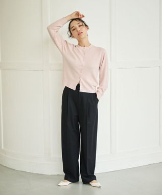 #Newans 【カシミヤ混】コンパクトニットカーディガン ピンク