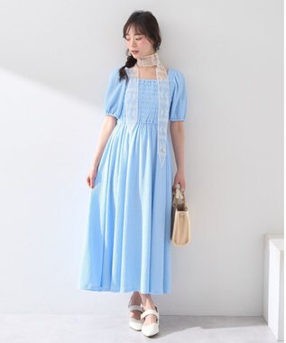 earth music&ecology バックリボンシャーリングワンピース