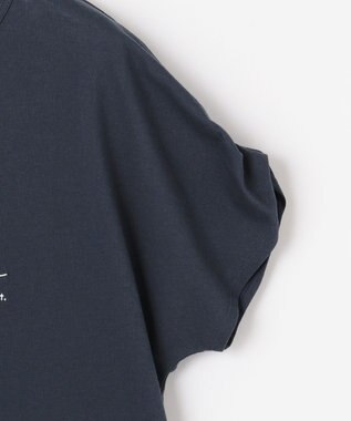 ANY SIS 【美人百花6月号掲載】フレンチスリーブロゴ Tシャツ ネイビー