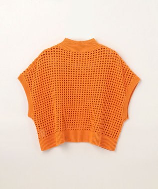 GRACE CONTINENTAL メッシュルーズニットトップ オレンジ