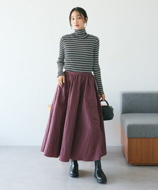 CRAFT STANDARD BOUTIQUE ナイロンワークギャザースカート Bordeaux