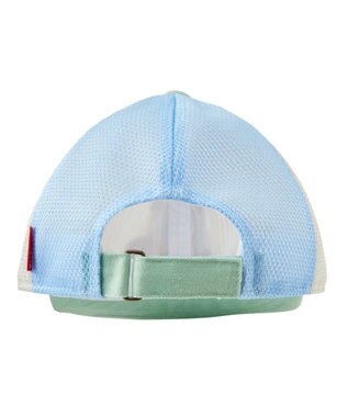 MIKI HOUSE HOT BISCUITS 【44-54cm】 ストライプ ロゴメッシュキャップ ベージュ