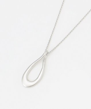 J.PRESS LADIES オーバルドロップ ネックレス シルバー系