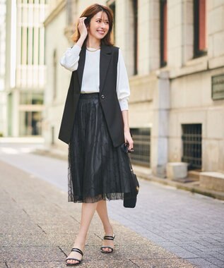 ANY SIS 【洗える】フラワーモイスチャー ニット ホワイトローズ