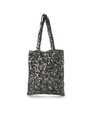 UNBILLION カシュカシュ cachecache / スパンコールトートバッグバッグ ダークシルバー