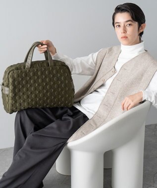 MIYABIYA 【撥水加工】La quoh with kirakaracho 南蛮七宝エンボスボンディング ボストン 鶯(カーキ)