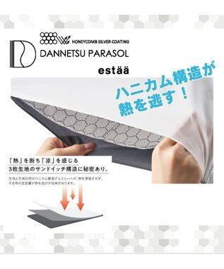 MOONBAT 【ハニカム断熱パラソル】estaa エスタ 氷 長傘  晴雨兼用 日傘 遮熱 耐風 50cm ライトグレー