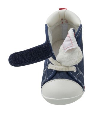 MIKI HOUSE HOT BISCUITS 【11.5-13.5cm】 かかと顔ドン デニム ファーストベビーシューズ 紺