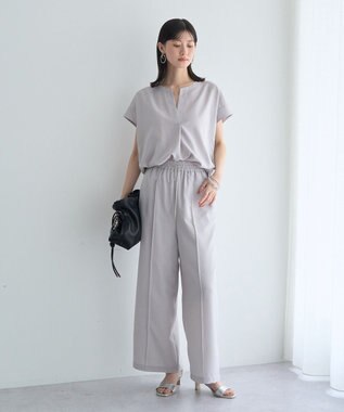 YECCA VECCA 【マシンウォッシャブル】サラサラスキッパーブラウス Light Gray