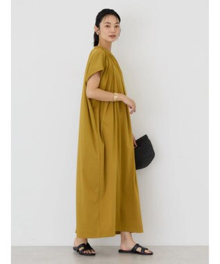AMERICAN HOLIC 接触冷感丈違いフレンチスリーブワンピース Mustard