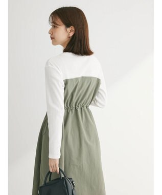 Green Parks ドロストドッキングワンピース Khaki