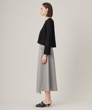 ICB 【洗える】トリアセブライトツイル  フレアスカート カーキ系