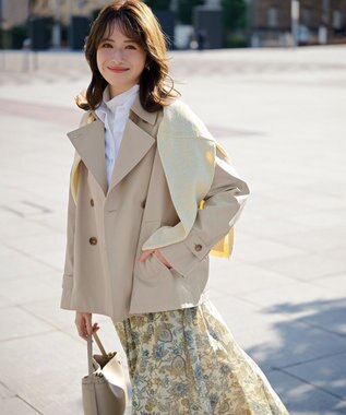 23区 S エアータンブラー TCギャバジン ハーフ コート ベージュ系