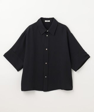 NAVE 【ReNAVE　洗える】アセテートギャバシャツ ブラック
