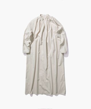 ATON NATURAL DYED COTTON LAWN | タックロングスリーブドレス BLACK