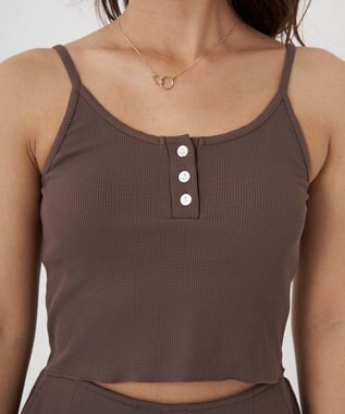 OP／FILA 【ocean pacific】ラッシュガード付き水着4点セット キャミデザイン ブラウン