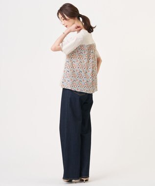 J.PRESS LADIES S 【一枚で着映え】LIBERTYコンビ バックデザイン カットソー グレージュ系