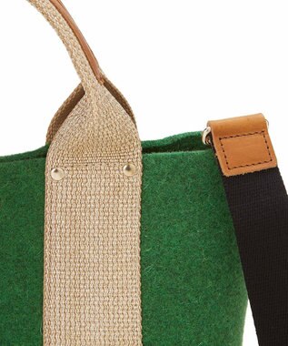TOPKAPI 【TREASURE TOPKAPI】イタリアンフェルト ラメテープ 2way トートバッグ 2023 グリーン