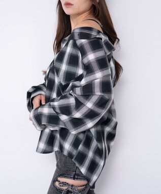 WEGO 2WAYオフショルシャツ ブラック