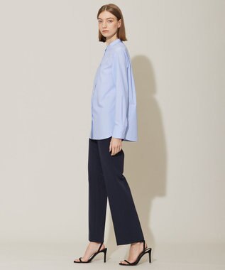 ICB 【洗える】TaPeダブルクロス セミフレアパンツ ネイビー系