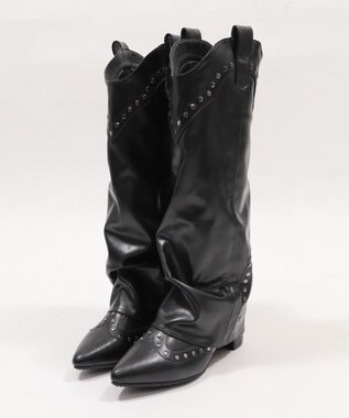 WEGO ウエスタンカバーロングブーツ ブラック