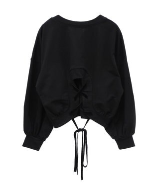 Green Parks ａ．バックレースアップスウェット Black