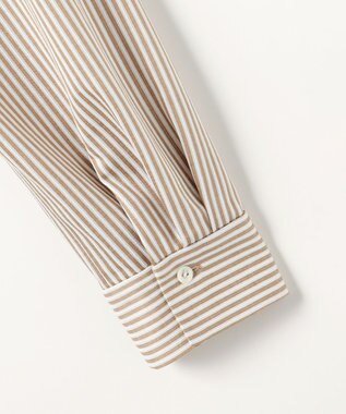 J.PRESS LADIES ストライプジャガード バンドカラー カットソー キャメルストライプ系