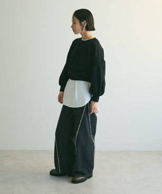 Green Parks ａ．バックレースアップスウェット Black