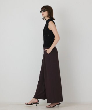 GRACE CONTINENTAL ビジューリブニットトップ ブラック