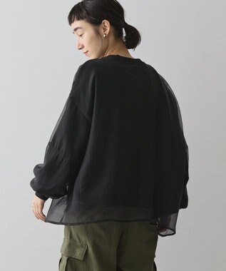 AMERICAN HOLIC オーガンジーレイヤードスウェット Charcoal Gray